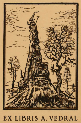 Exlibris by ? Unbekannt from Unknown for A. Vedral - Scenery/Landscape 