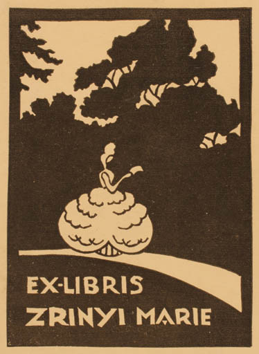 Exlibris by ? Unbekannt from Hungary for Marie Zrinyi - Woman Forest 