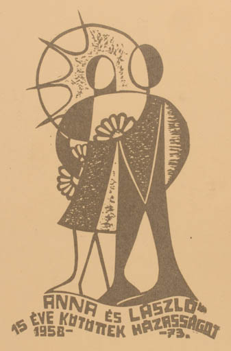 Exlibris by ? Unbekannt from Hungary for ? Anna es Laszlo - Exlibris Congress Couple 