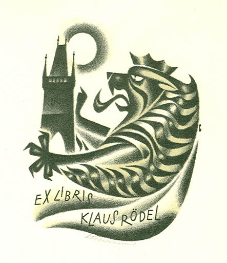 Exlibris by Vojtech Cinybulk from Czechoslovakia for Klaus Rödel - 