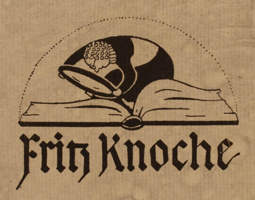 Exlibris by ? Unbekannt from Unknown for Fritz Knoche - Book 