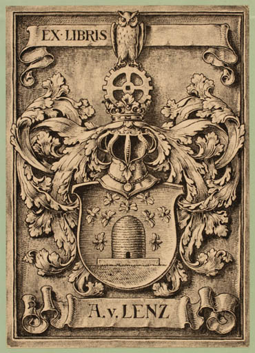Exlibris by ? Unbekannt from Germany for A. v. Lenz - Heraldry 