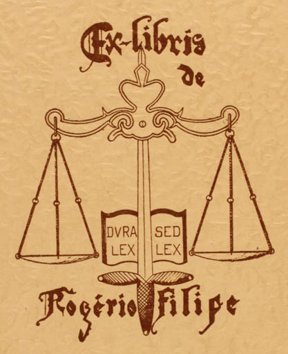 Exlibris by Raul Pinto from Unknown for Filipe Rogerio - Law 