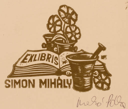 Exlibris by ? Unbekannt from Unknown for Mihaly Simon - Book Pharmacy 