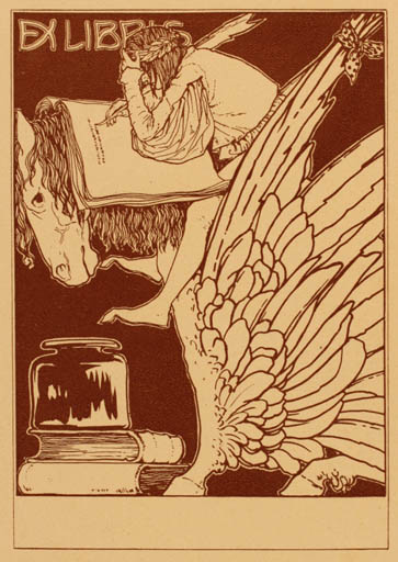 Exlibris by ? Unbekannt from Unknown for ? Vor der Schrift - Mythology Pegasus 