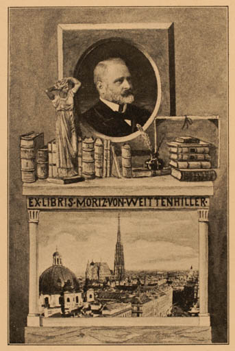 Exlibris by ? Unbekannt from Austria for Moritz von Weittenhiller - Book City Portrait 