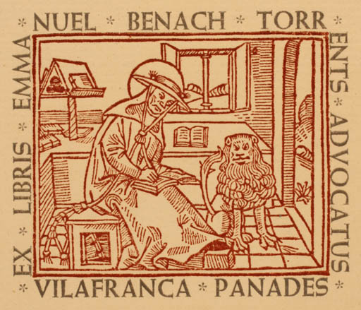 Exlibris by ? Unbekannt from Spain for Emanuel Benach Torrentes - 