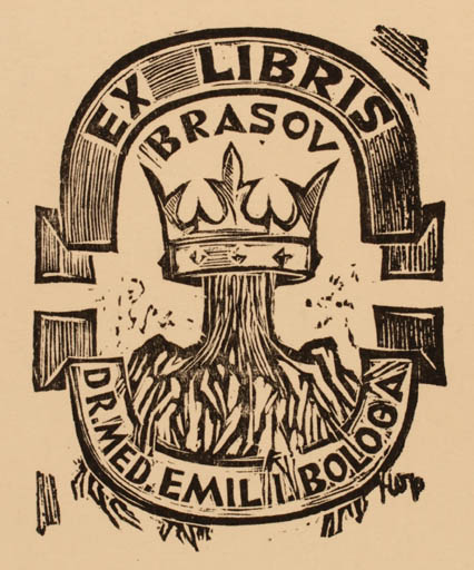 Exlibris by ? Unbekannt from Romania for Dr. Emil I. Bologa - 