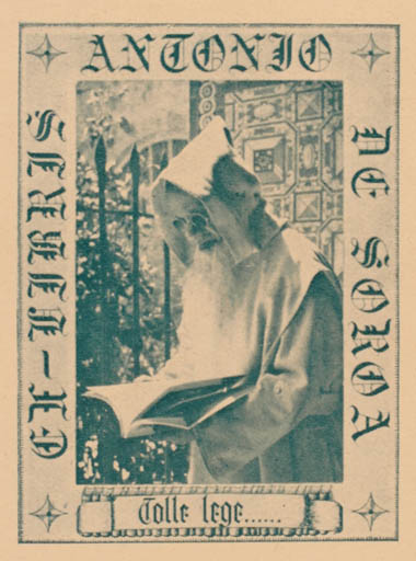 Exlibris by ? Unbekannt from Spain for Antonio de Soroa - Book Man 