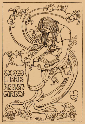 Exlibris by ? Unbekannt from Unknown for Annie M Gurney - Book Jugend Woman 