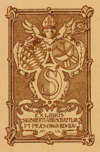 Exlibris by ? Unbekannt from Unknown for Abt Sigisbert - Heraldry 