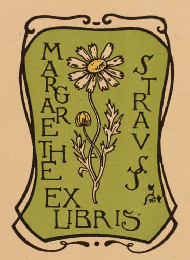 Exlibris by ? Unbekannt from Germany for Margarethe Strauss - Flower 
