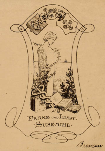 Exlibris by ? Unbekannt from Germany for Franz u, Lissy Susemihl - Book Hermes Jugend 