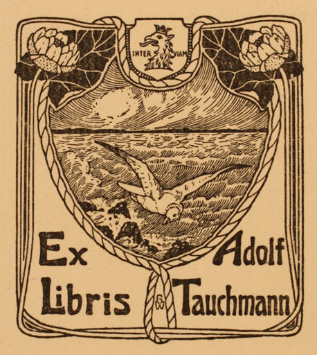 Exlibris by ? Unbekannt from Unknown for Adolf Tauchmann - Bird Maritime 