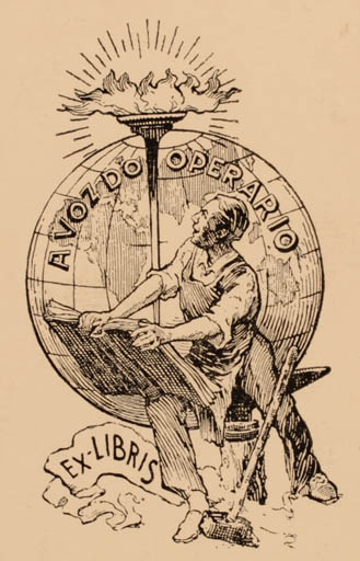 Exlibris by ? Unbekannt from Unknown for ? Vor der Schrift - Book Globe Man 