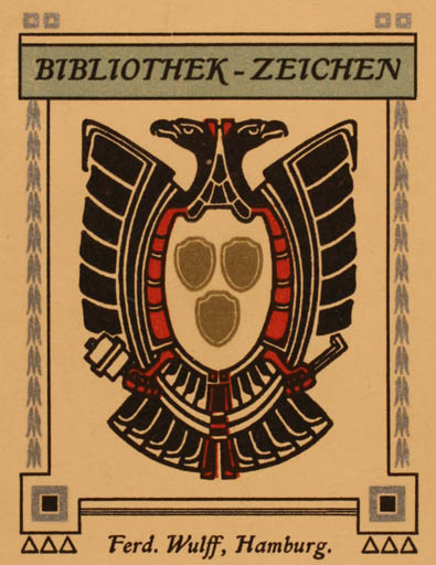 Exlibris by ? Unbekannt from Germany for Ferd. Wulff - Heraldry 