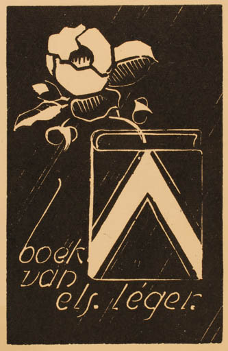 Exlibris by G. Leger from Unknown for Els. Leger - Flower Book 