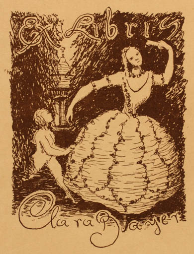 Exlibris by ? Unbekannt from Unknown for Clara Bayer - Child Woman 