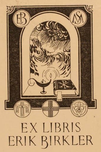 Exlibris by ? Unbekannt from Unknown for Erik Birkler - Interior Scenery/Landscape 