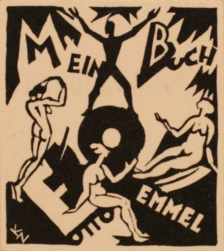 Exlibris by W.Cl Schmidt from Unknown for Otto Emmel - Erotica 