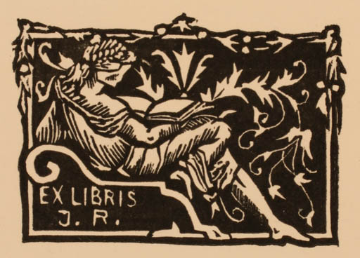 Exlibris by ? Unbekannt from Unknown for ? J. R. - Book Woman 