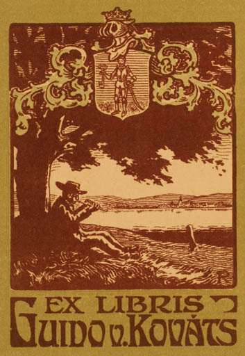 Exlibris by ? Unbekannt from Unknown for Guido v. Kovats - Scenery/Landscape Tree 
