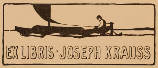 Exlibris by ? Unbekannt from Unknown for Joseph Krauss - Ship/Boat 