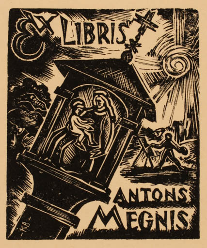 Exlibris by ? Unbekannt from Unknown for Antons Megnis - 