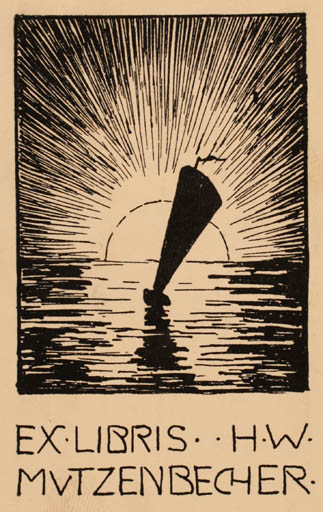 Exlibris by ? Unbekannt from Unknown for H. W. Mutzenberger - Maritime Sun 