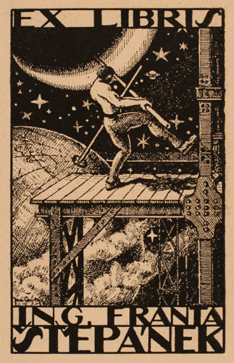Exlibris by ? Unbekannt from Unknown for Ing. Franta Stepanek - Cosmos 