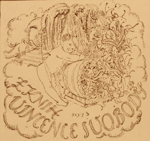 Exlibris by ? Unbekannt from Unknown for Vincence Svobody - Child Flora 