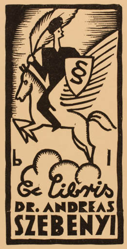 Exlibris by ? Unbekannt from Unknown for Dr. Andreas Szebenyi - Pegasus 