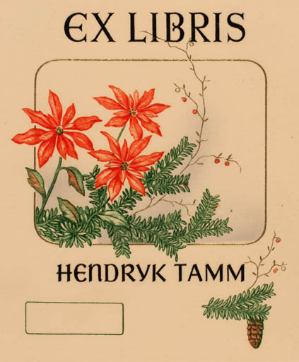 Exlibris by ? Unbekannt from Unknown for Hendryk Tamm - Flower Flora 
