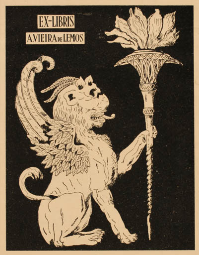 Exlibris by L Seura from Unknown for Antero Viera De Lemos - Fable Animal 