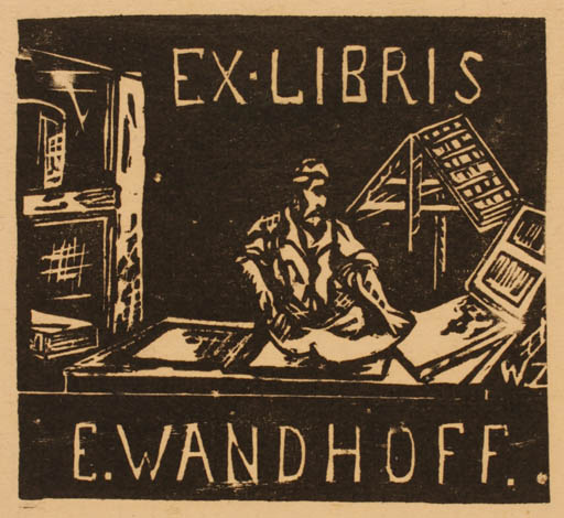 Exlibris by ? Unbekannt from Unknown for E. Wandhoff - Working 