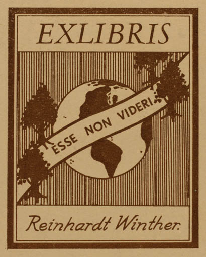 Exlibris by ? Unbekannt from Unknown for Reinhardt Winther - Globe 