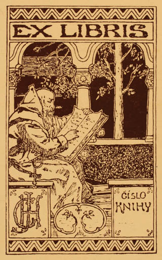 Exlibris by ? Unbekannt from Unknown for ? C. J. H. - Book Man 