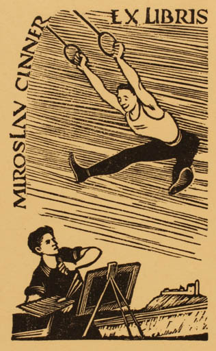 Exlibris by ? Unbekannt from Czech Republic for Miroslav Cinner - Art Sport/game 