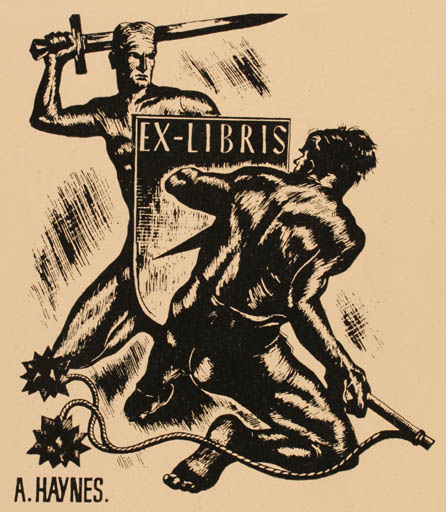 Exlibris by ? Unbekannt from Unknown for A. Haynes - Military/War Weapon 
