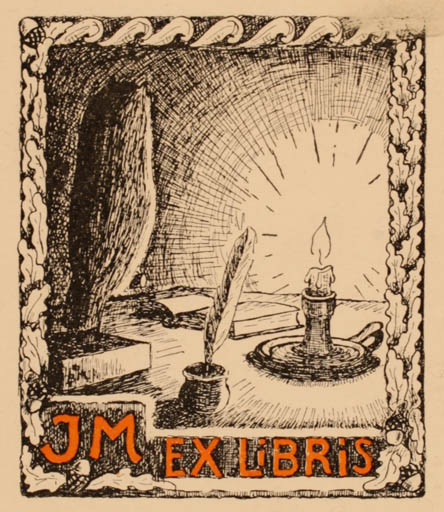 Exlibris by ? Unbekannt from Unknown for ? J. M. - Book Interior 