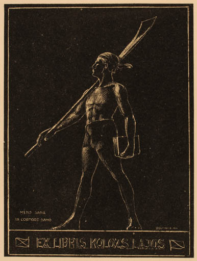 Exlibris by ? Unbekannt from Hungary for Lajos Kolozs - Book Sport/game 