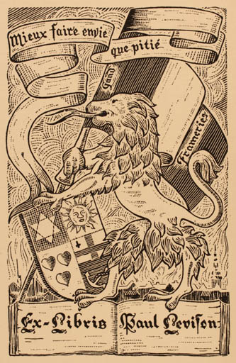 Exlibris by ? Unbekannt from Unknown for Paul Levison - Fauna 