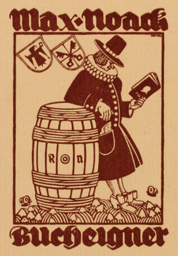 Exlibris by ? Unbekannt from Unknown for Max Noack - Book Man 