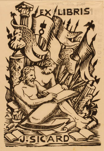 Exlibris by ? Unbekannt from Unknown for J. Sicard - 