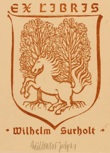 Exlibris by ? Unbekannt from Unknown for Wilhelm Surholt - Horse Tree 