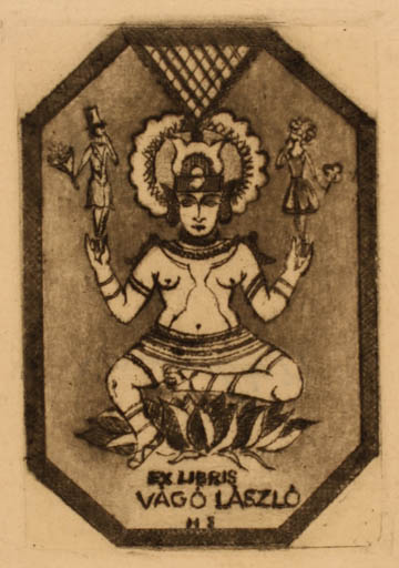 Exlibris by ? Unbekannt from Hungary for Laszlo Vago - Oriental 