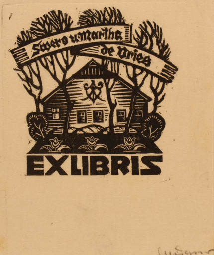 Exlibris by ? Unbekannt from Unknown for Swero u. Martha Vries - Architecture 