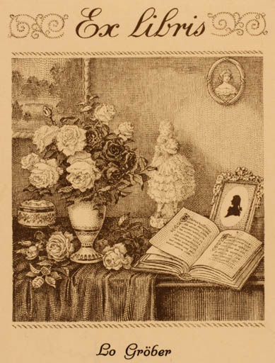 Exlibris by ? Unbekannt from Unknown for Lo Gröber - Flower Book Interior 