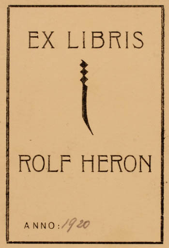 Exlibris by ? Unbekannt from Unknown for Rolf Heron - 