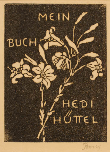 Exlibris by ? Unbekannt from Unknown for Hedi Hüttel - Flower Flora 